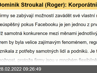 Dominik Stroukal  : Korporátní měny jako budoucnost peněz? Proč ne, nebude to ale hned