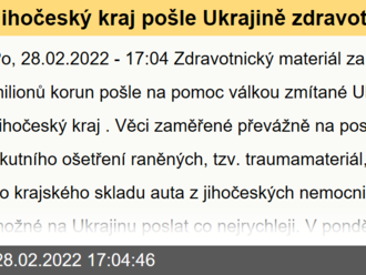 Jihočeský kraj pošle Ukrajině zdravotnický materiál za 7 milionů korun. Bude tam více zraněných, než se předpokládalo - Hejtman Kuba