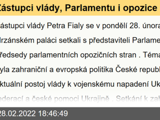 Zástupci vlády, Parlamentu i opozice se shodli na postoji České republiky k ruské agresi i na pomoci Ukrajině