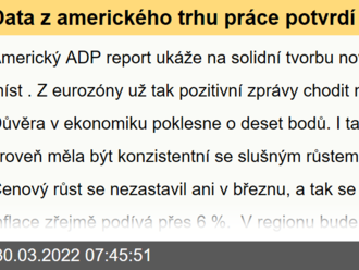 Data z amerického trhu práce potvrdí jeho zlepšující se kondici  