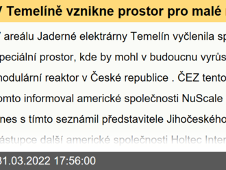 V Temelíně vznikne prostor pro malé modulární reaktory