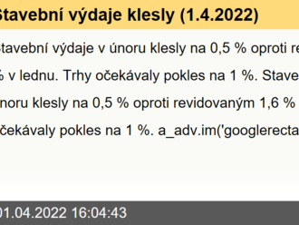 Stavební výdaje klesly  