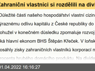 Zahraniční vlastníci si rozdělili na dividendách 204 miliard korun