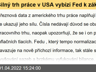 Silný trh práce v USA vybízí Fed k zákroku proti inflaci - Tomáš Vlk