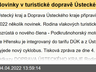 Novinky v turistické dopravě Ústeckého kraje pro letošní sezónu