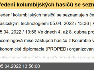 Vedení kolumbijských hasičů se seznamuje s českými hasičskými technologiemi