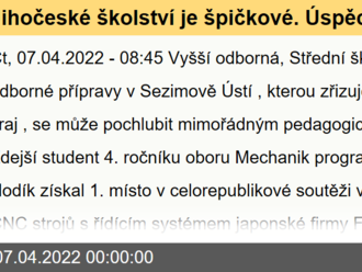 Jihočeské školství je špičkové. Úspěch našeho studenta je toho jen dalším důkazem - náměstek  hejtmana pro oblast školství Pavel Klíma