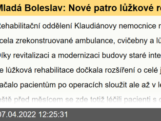 Mladá Boleslav: Nové patro lůžkové rehabilitace v nemocnici je v plném provozu