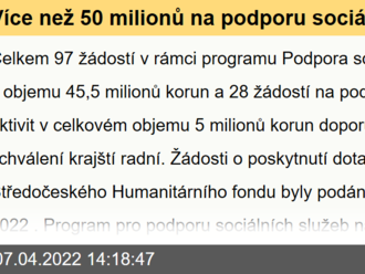 Více než 50 milionů na podporu sociálních služeb a aktivit. Rada Středočeského kraje doporučila ke schválení 125 žádostí o dotace