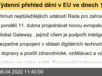 Týdenní přehled dění v EU ve dnech 11. – 17. dubna