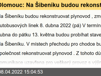 Olomouc: Na Šibeníku budou rekonstruovat plynovod, změní se trasy autobusových linek