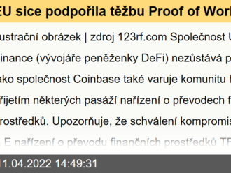 EU sice podpořila těžbu Proof of Work, aby hned vzápětí schválila významnou regulaci  