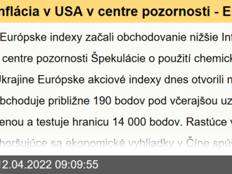 Inflácia v USA v centre pozornosti - Ekonomický kalendár