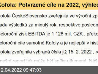 Kofola: Potvrzené cíle na 2022, výhled na podstatný růst v prvním čtvrtletí - Komentář k výsledkům hospodaření