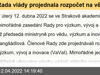 Rada vlády projednala rozpočet na vědu na rok 2023 s výhledem na léta 2024 a 2025