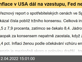 Inflace v USA dál na vzestupu, Fed nebude s utahováním otálet