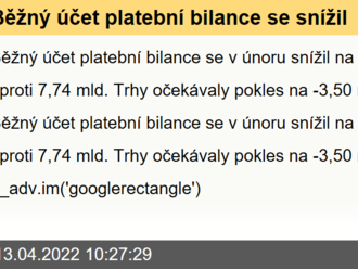 Běžný účet platební bilance se snížil