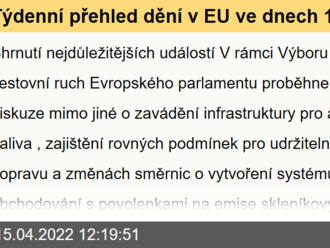 Týdenní přehled dění v EU ve dnech 18. – 24. dubna