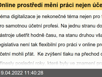 Online prostředí mění práci nejen účetních