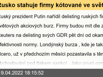 Rusko stahuje firmy kótované ve světě skrze GDR zpět domů, konec v Londýně již chystají EN+ a Tatněft