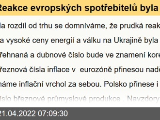 Reakce evropských spotřebitelů byla v březnu přehnaná  