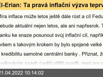 El-Erian: Ta pravá inflační výzva teprve začíná, v sázce bude kredibilita Fedu