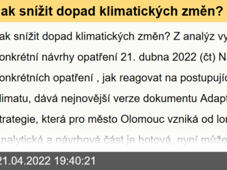 Jak snížit dopad klimatických změn? Z analýz pro město Olomouc vyplývají konkrétní návrhy opatření