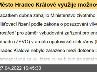 Město Hradec Králové využije možnosti vyjádřit se v řízení ke spalovně v Opatovicích