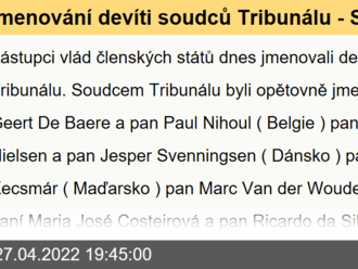 jmenování devíti soudců Tribunálu - Soudní dvůr EU