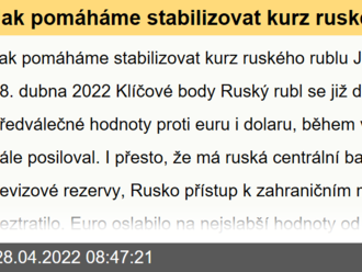 Jak pomáháme stabilizovat kurz ruského rublu