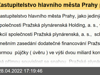 Zastupitelstvo  hlavního města Prahy podpořilo  zvýšení bezpečnosti dodávek zemního plynu pro Pražany