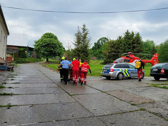 Hasiči vyprošťovali ruku mladé ženy z lisu na ovoce na Opavsku