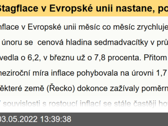 Stagflace v Evropské unii nastane, pokud se lidé leknou reálného poklesu svých příjmů