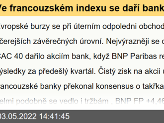 Ve francouzském indexu se daří bankám. KB a Erste se zotavují v Praze