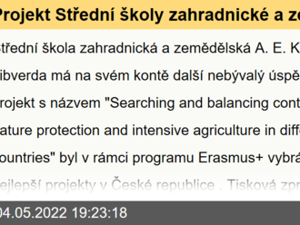 Projekt Střední školy zahradnické a zemědělské A. E. Komerse v Děčíně patří mezi nejlepší v republice