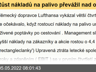 Růst nákladů na palivo převážil nad oživením poptávky po cestování. Deutsche Lufthansa zapsala vyšší ztrátu, než se čekalo