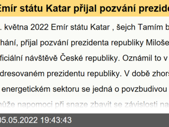 Emír státu Katar přijal pozvání prezidenta republiky