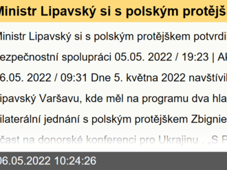 Ministr Lipavský si s polským protějškem potvrdil zájem na užší bezpečnostní spolupráci