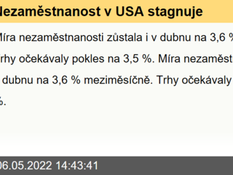 Nezaměstnanost v USA stagnuje