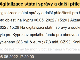 Digitalizace státní správy a další příležitosti pro české firmy v této oblasti na Kypru