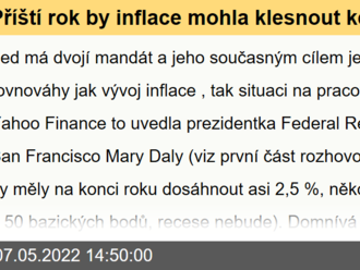 Příští rok by inflace mohla klesnout ke 2 %, vyjednávací síla se posunula směrem od firem k zaměstnancům