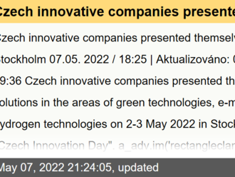 Czech innovative companies presented themselves in Stockholm