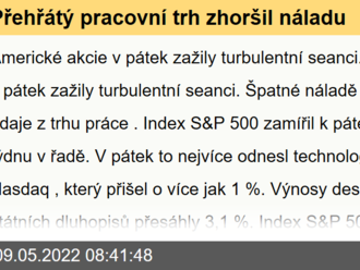 Přehřátý pracovní trh zhoršil náladu