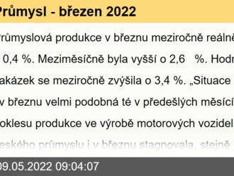 Průmysl - březen 2022