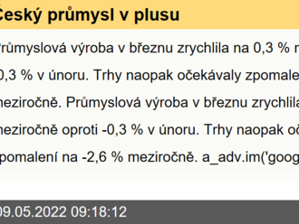 Český průmysl v plusu