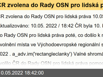 ČR zvolena do Rady OSN pro lidská práva