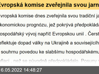 Evropská komise zveřejnila svou jarní prognózu vývoje ekonomiky