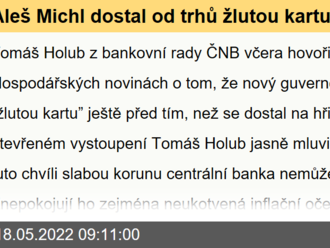 Aleš Michl dostal od trhů žlutou kartu, Tomáš Holub nechce jít tureckou cestou - Rozbřesk