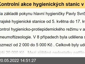 Kontrolní akce hygienických stanic v plicních ambulancích odhalila nedostatky