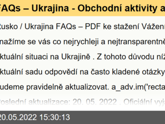 FAQs – Ukrajina - Obchodní aktivity a přítomnost společnosti ŠKODA AUTO na ruském trhu